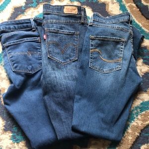 3 pairs of junior size 6 jeans.